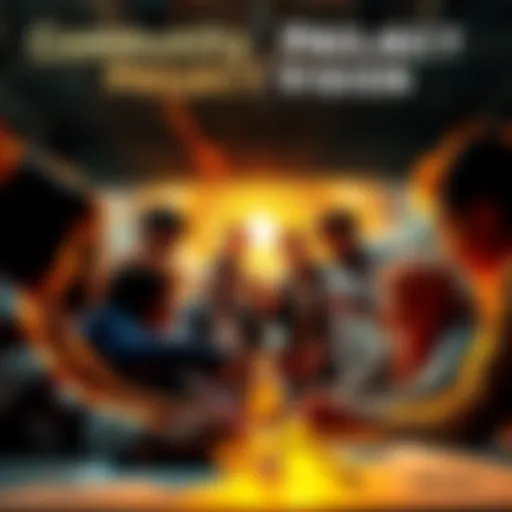 A diverse group of people collaborating on a project, showcasing teamwork and determination to succeed in the market.