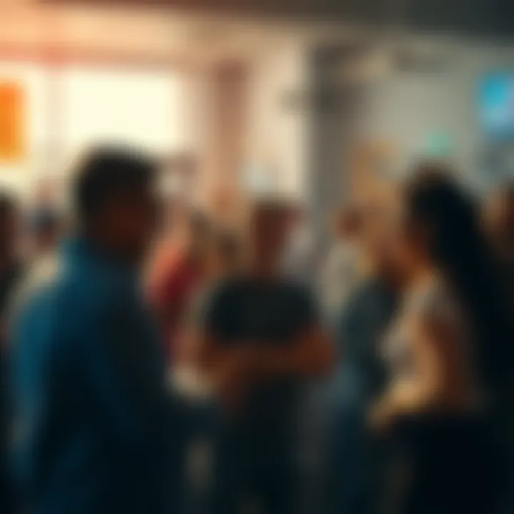 People engaging in discussions about recent events at a local gathering.