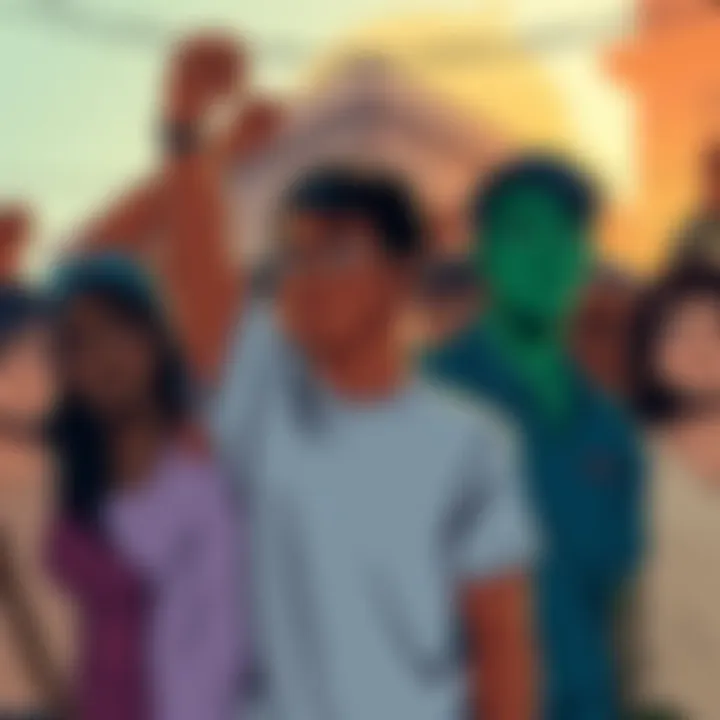 Embracing Community Resilience A diverse group of individuals reflecting on their experiences amid challenges, symbolizing unity and support in difficult times.