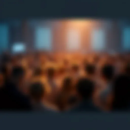 A crowd gathered together discussing the results of the community vote on the ACH Supply Framework adjustment.