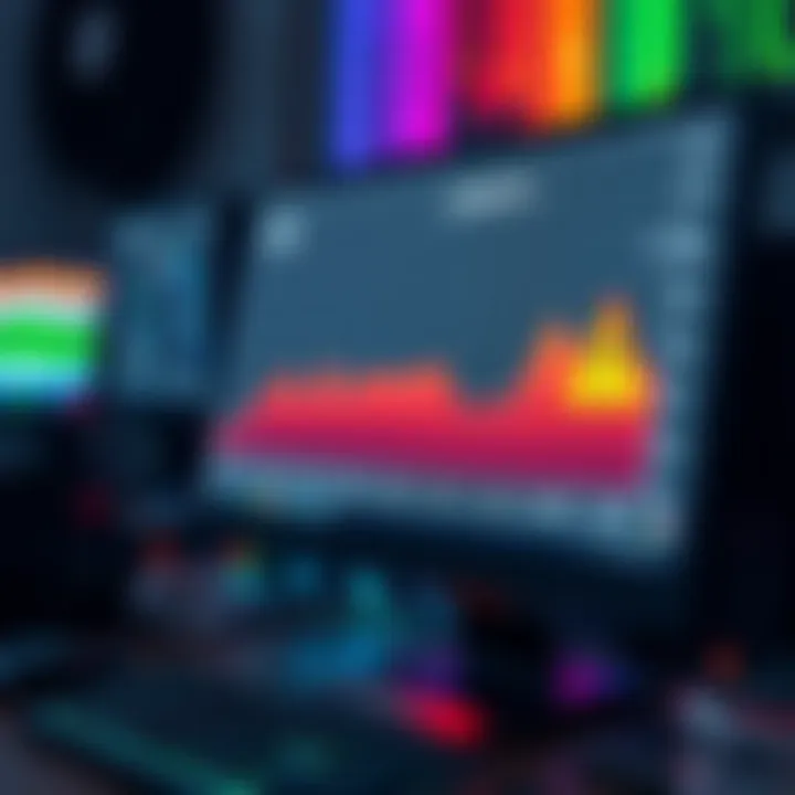A computer screen displaying a graph showing high memory usage, with a warning symbol.