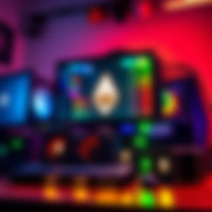 A powerful computer setup with graphics cards and mining equipment for Monero cryptocurrency.