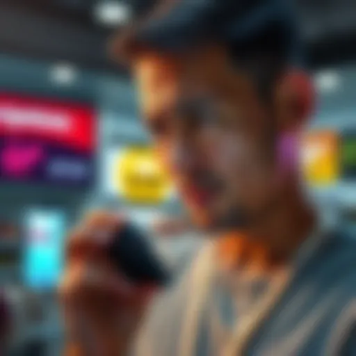 A worried customer looking at a Trezor device after buying it from Virgin Megastores in Dubai, questioning its safety.