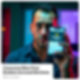 An Australian looking worried while holding a smartphone displaying the Kraken logo and Trustpilot reviews.