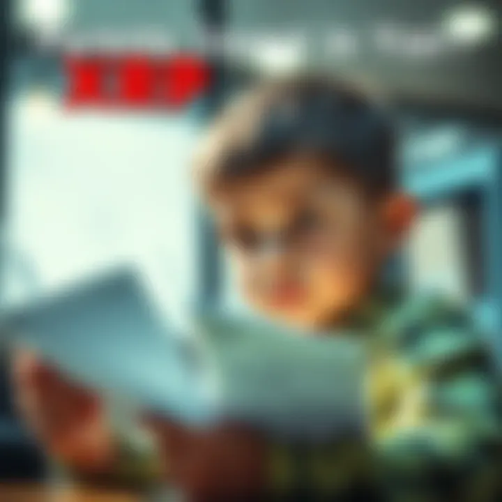 A concerned child looks at financial documents while thinking about their parents' XRP investment for wealth building.