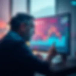 A worried investor stares at a computer screen showing a declining stock chart after buying during a market dip