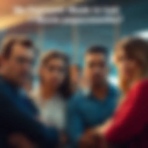Group of people looking worried while discussing lack of payments over the past seven months