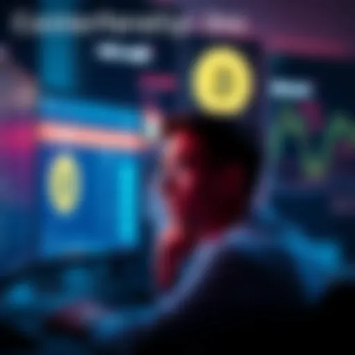 Concerned person looking at a computer screen A worried individual staring at a computer, looking at a bitcoin wallet interface showing missing funds