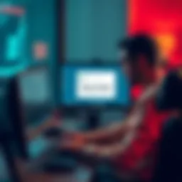 A worried individual sitting at a computer, looking at a deletion notice on the screen after a payment to a Fiverr contractor.
