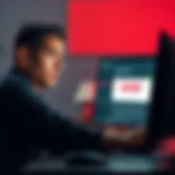 A person looking worried while typing their cryptocurrency seed phrase on a computer screen with a scam warning in the background