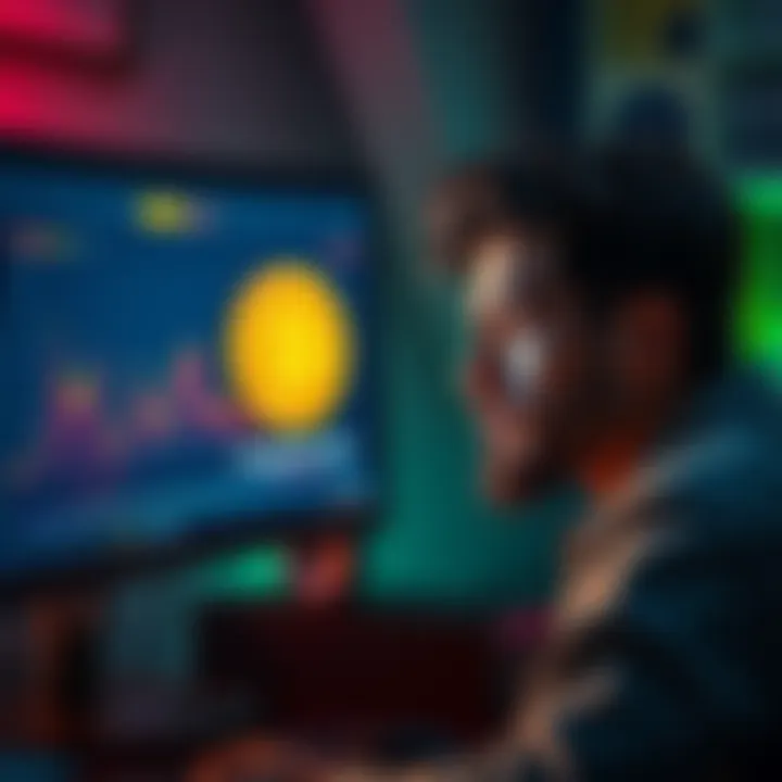 A person looks worried while checking the value of a meme coin on a computer screen, reflecting confusion about a potential scam