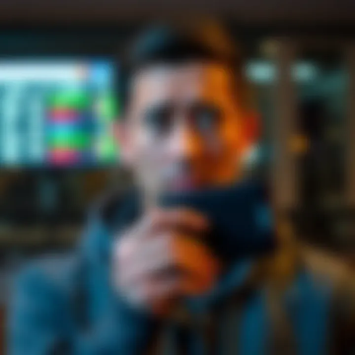 A person looks worried while holding a hardware wallet, reflecting doubts about its security after firmware issues.
