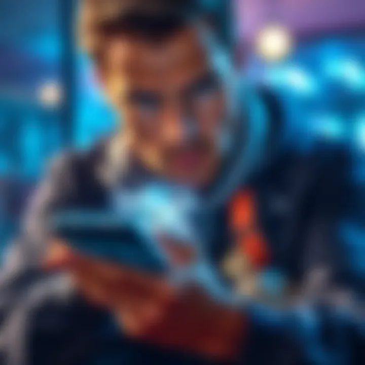 A person looking concerned at a smartphone screen displaying unusual transactions in a digital wallet app