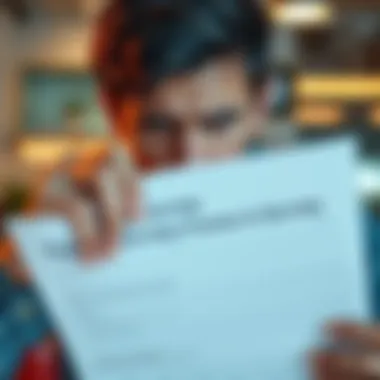 A worried person looks at a survey form asking for sensitive personal information like legal name and bank account details