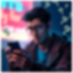 A worried person looking at their phone with a confused expression, surrounded by dollar signs and question marks, symbolizing payment issues.