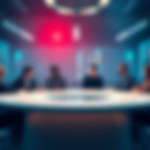 A group of people discussing concerns about Ledger's capabilities at a round table.