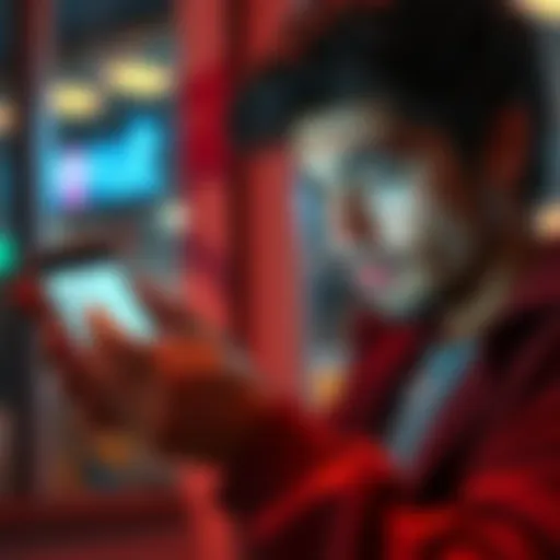A person looking at a smartphone with a worried expression while reviewing banking app notifications, symbolizing issues with SEPA Instant transfers.