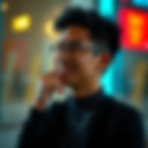 Confident Person Reflecting A person smiling and looking thoughtful, symbolizing confidence in their decisions and recent outcomes