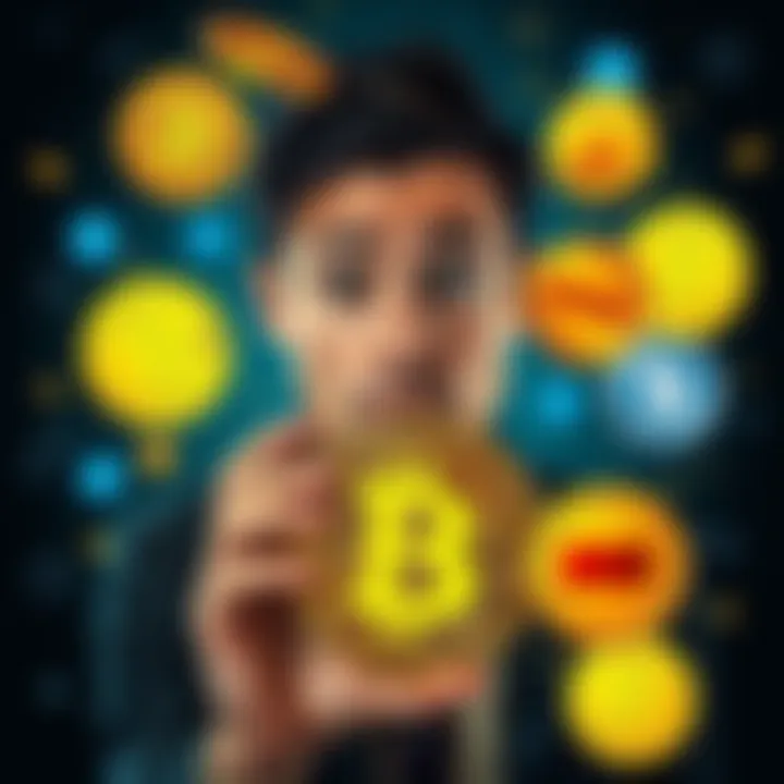 A person looking shocked while holding a Bitcoin symbol, surrounded by digital currency icons, reflecting the controversy in the crypto community.