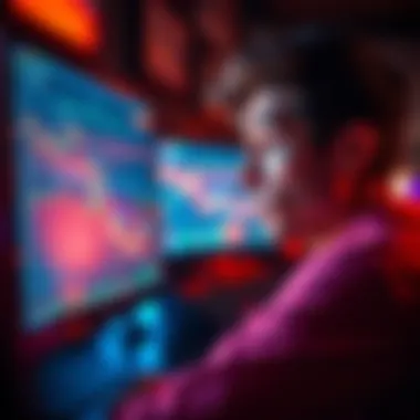 A person looking at cryptocurrency graphs on a computer screen, appearing puzzled about Bitcoin and Ethereum values
