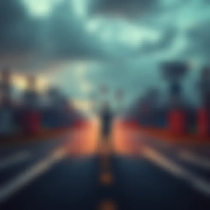 Confusion and Clarity A person standing at a crossroads, looking puzzled with different signs pointing in various directions, symbolizing confusion amid choices.