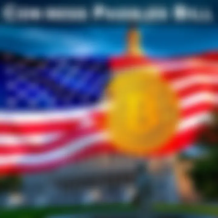 A visual representation of the American flag and Bitcoin symbol, highlighting the new legislation to classify Bitcoin as a Tier 1 asset, with a Capitol building in the background.