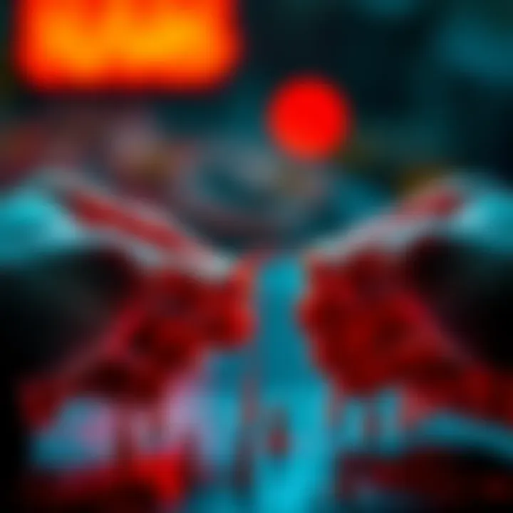 A close-up of two hands holding a thread that connects two pins on a board, symbolizing alleged connections between events.