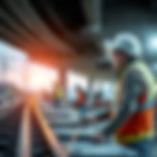 Workers building new infrastructure that enhances community services and boosts the local economy.