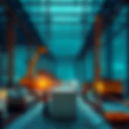 Workers at a construction site focusing on decentralized infrastructure, with equipment and temporary structures visible.