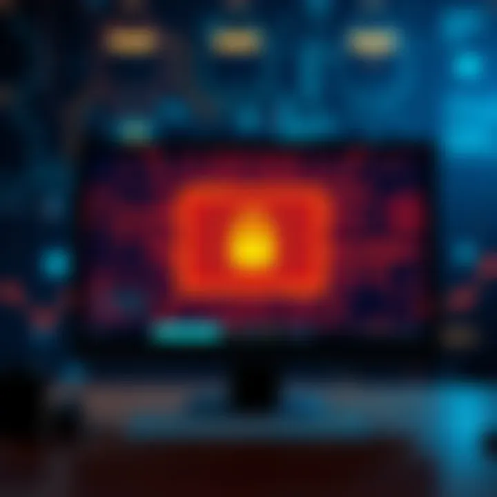 Illustration of a computer screen displaying fake credentials with a lock symbol, representing identity protection through honeypot systems.