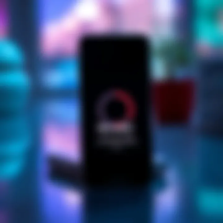 A smartphone displaying the Revolut app with a loading icon, indicating issues with content loading.