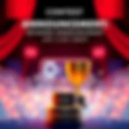 Contest Winner Announcement A colorful graphic showing a countdown clock and a trophy, symbolizing the upcoming winner announcement.