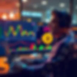 A contrarian investor analyzing Bitcoin market trends with an ETF chart on the screen, representing a shift in their investment approach.