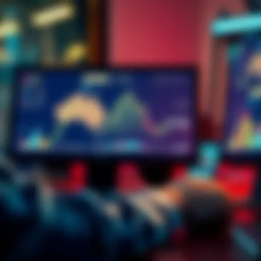 Converting Stable Coins to AUD A person using a computer to convert stable coins like USDT into Australian dollars at an online platform.