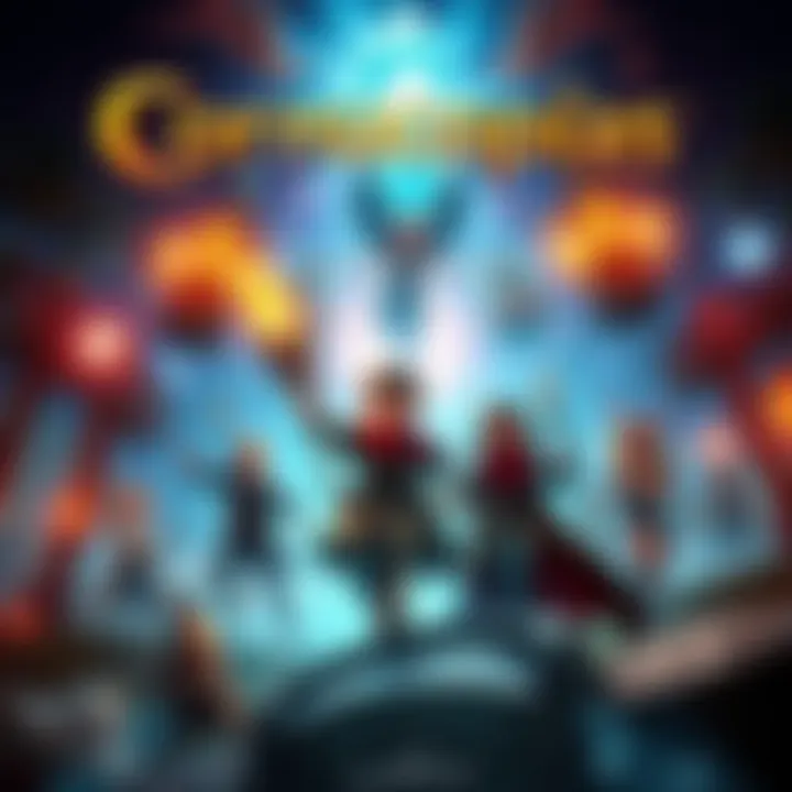 A vibrant scene from the Cornucopias game trailer showing characters in action with stunning graphics.