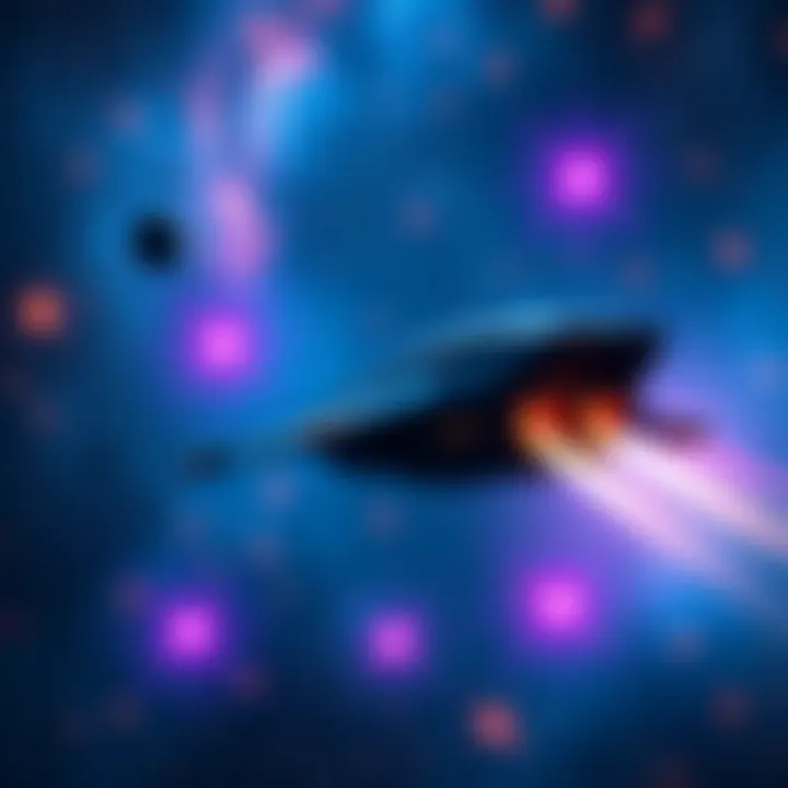 A vibrant space scene showing a spaceship traveling through stars and galaxies, symbolizing an epic journey through the universe.