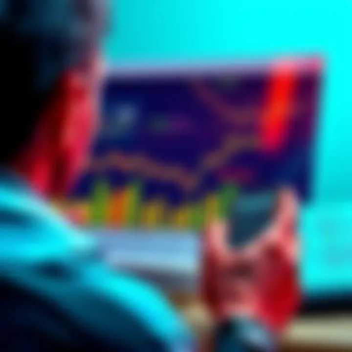 A person examining financial charts with currency symbols and calculator, representing personal banking costs.