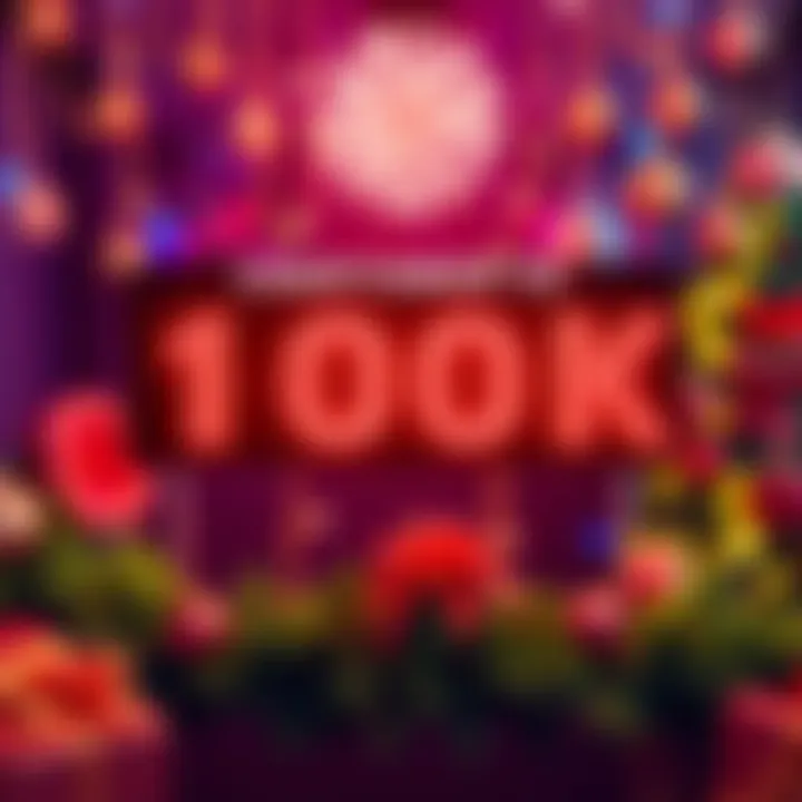 Countdown to 100K Celebration A vibrant countdown timer showing just 2 days left to reach 100K, with festive decorations in the background
