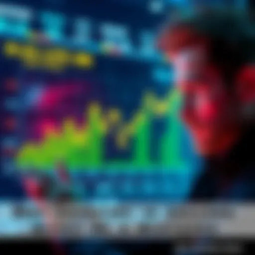 A person looking at a chart displaying cryptocurrency gains in satoshis alongside dollar values, contemplating investment strategies.