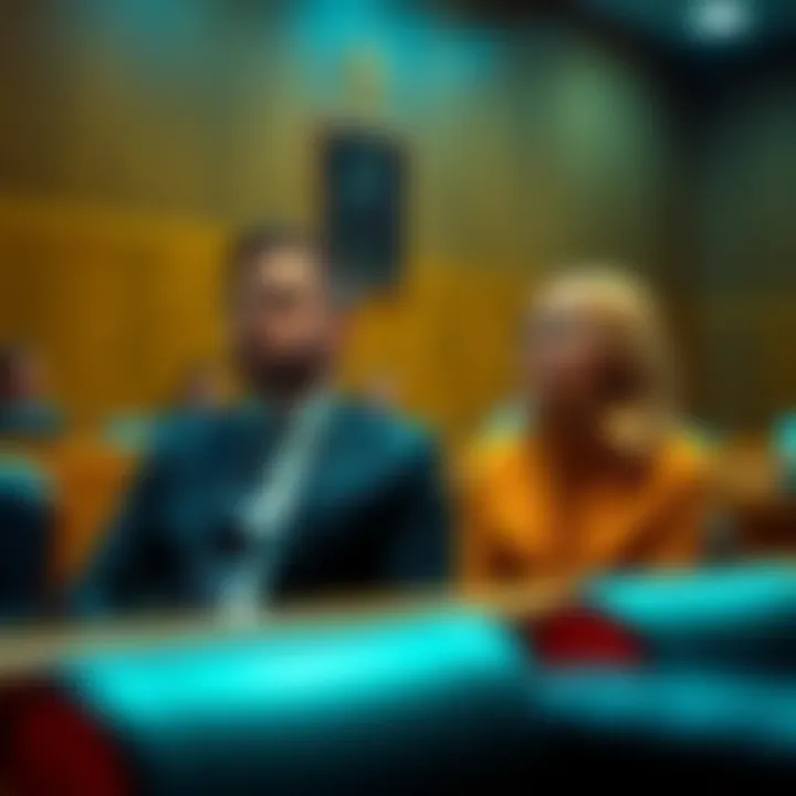 A man and woman sitting in a courtroom during a legal proceeding over Bitcoin assets