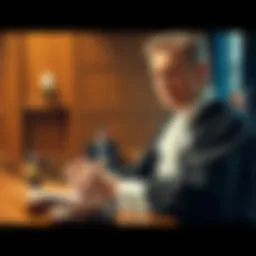 A judge in a courtroom expressing concerns about a trial, with a gavel in hand and a serious expression.