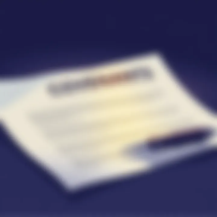 An illustration showing a legal document with a pen beside it, symbolizing the concept of covenants in legal agreements and property rights.