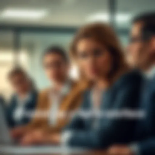 A woman leading a meeting looks concerned while a male coworker appears upset, highlighting office conflict after a promotion issue.