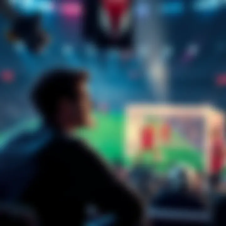 A person pondering a choice between crafting a World Cup player or waiting for Sorare 27, with soccer-related elements in the background.