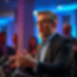 Craig Wright speaking at a press conference, announcing his claim to be Satoshi Nakamoto.