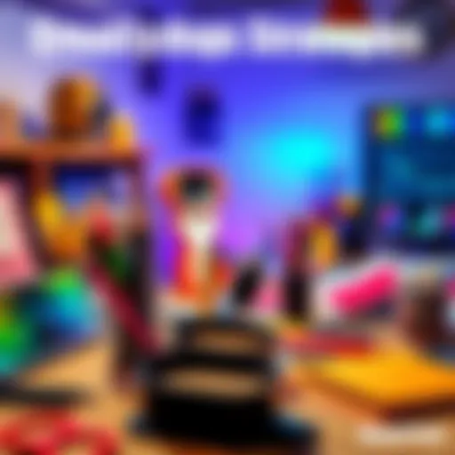 A vibrant workspace with colorful design tools and materials, showcasing ideas and creativity for project planning.