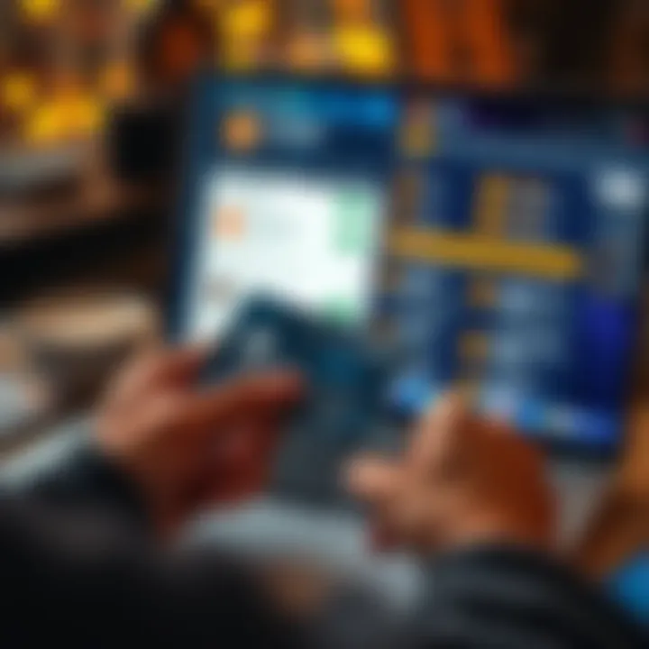 A person holds a credit card while viewing cryptocurrency options on a laptop screen, illustrating how to buy crypto with limited funds