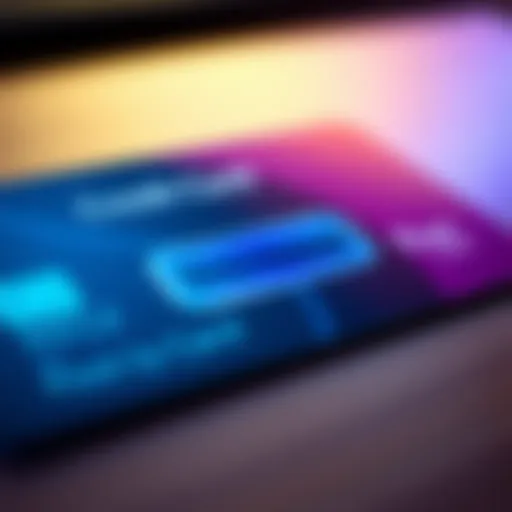 Credit card with increase button A credit card showing an increase button prominently displayed on the screen