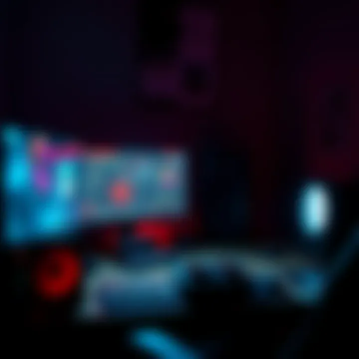 A darkened room with a set of gaming gear on a desk, illuminated by an eerie glow from a monitor, depicting the unsettling experience of buying used tech.