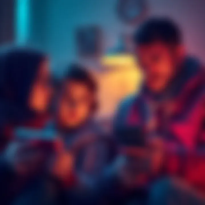A worried family in France looking at their electronics with a sense of fear and concern as criminals target them for cryptocurrency information.